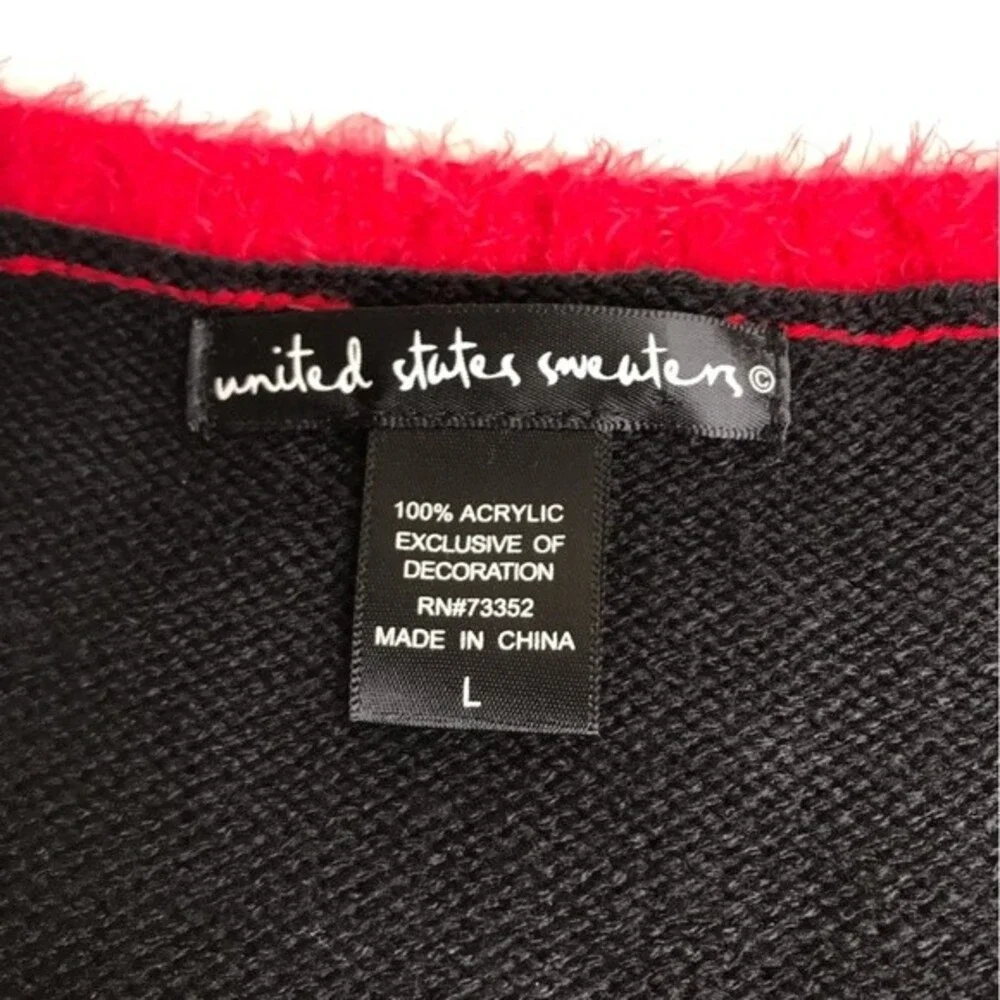 United States Sweaters All The Jingle Ladies Black Tunic Dress Womens Size Large